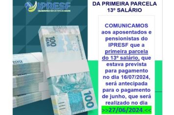 ANTECIPAÇÃO DA PRIMEIRA PARCELA 13º SALÁRIO